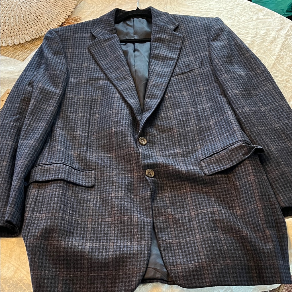 Rothman’s Union Square Nyc 42l 100% Cashmere Plaid Two-Button Men’s Sport Coat